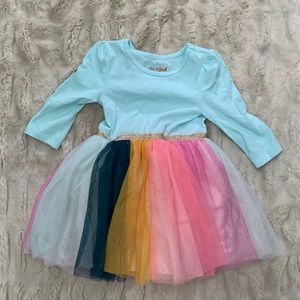 Rainbow tulle dress!